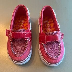 Sperry Pink Moccasin Boat Shoes with Perforated Design